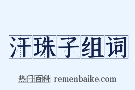 汗珠子组词是什么意思的图片